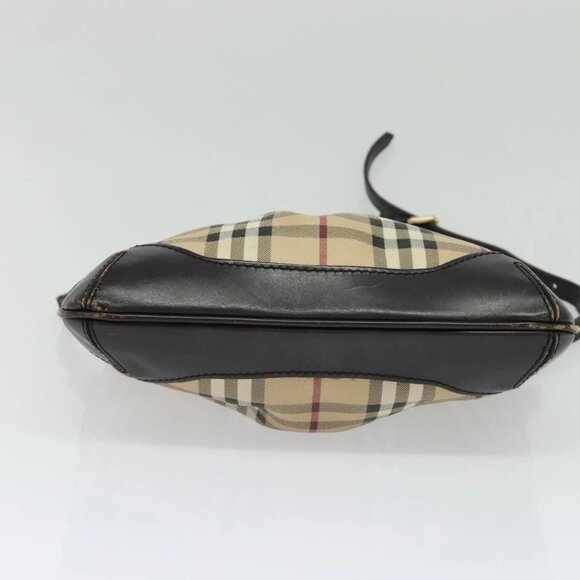 BURBERRY Nova Check Shoulder Bag PVC Beige Gold Auth ep8752 - Picture 7 of 16